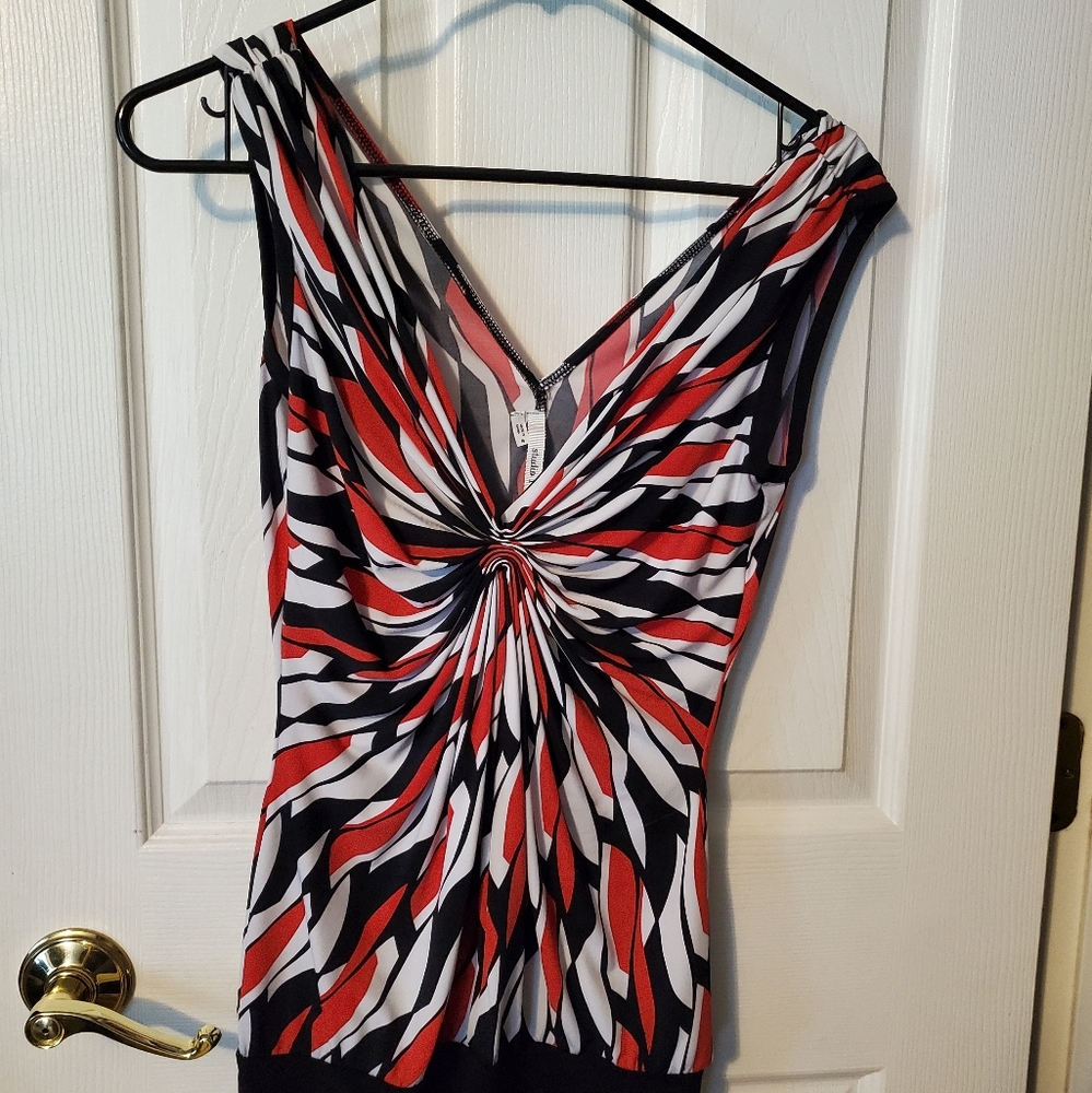 Fun black white and red summer top